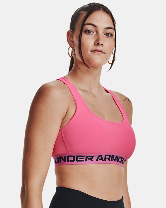 Bra deportivo Armour® Mid Crossback para mujer, Pink, pdpMainDesktop image number 2